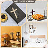 6Pcs 3 Colors Wood Cross Wall Decoration DJEW-ME0001-09-4