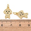 Brass Micro Pave Black Cubic Zirconia Charms CU-E003-18G-19-3