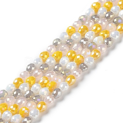 Electroplated Glass Beads Strands GLAA-B013-01B-1