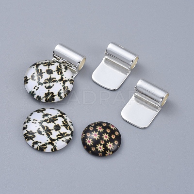 Brass Glue-on Flat Pad Bails X-KK-D519-B-S-1