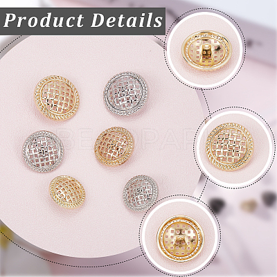 30Pcs 6 Styles Alloy Buttons DIY-CY0001-19-1
