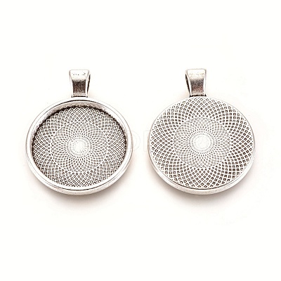 Tibetan Style Alloy Pendant Cabochon Settings TIBE-R295-055AS-LF-1
