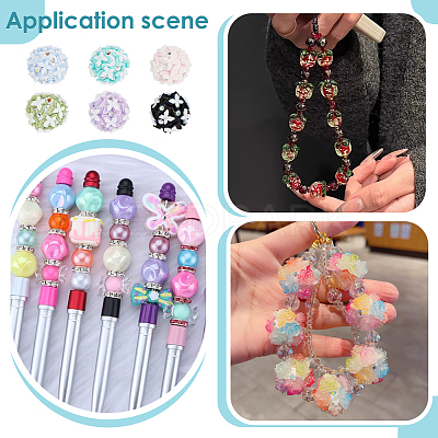 12Pcs 6 Colors Luminous Handmade Polymer Clay Beads CLAY-PH0002-15-1
