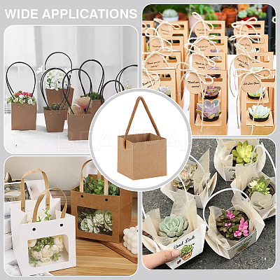 Waterproof Kraft Paper Succulents Wraps with Handle for Wedding Baby Shower Favors CON-WH0115-03-1