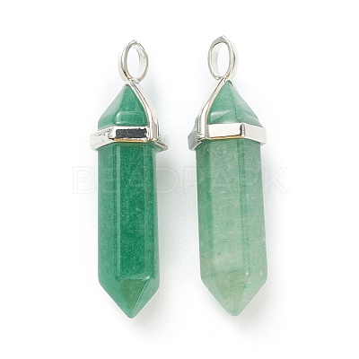 Natural Green Aventurine Pointed Pendants G-M378-01P-A08-1
