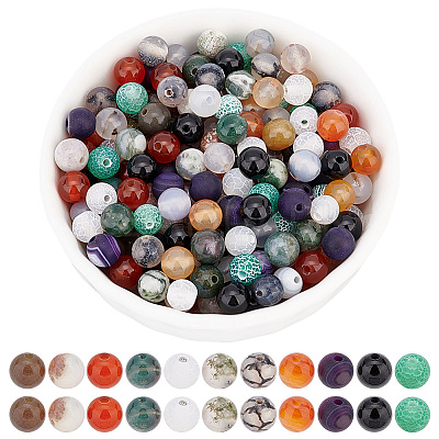 220Pcs 11 Styles Natural Gemstone Beads G-AR0004-95-1