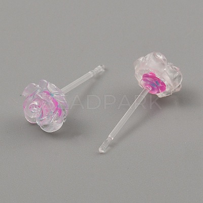 Resin Stud Earrings LS-EJEW-WH0016-39B-1