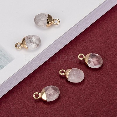 Electroplate Natural Quartz Crystal Charms G-S344-09H-1