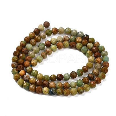 Natural Chrysocolla and Lapis Lazuli Beads Strands X-G-G278-B01-4mm-1