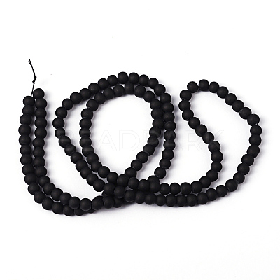 Baking Paint Transparent Glass Bead Strands GLAA-S031-6mm-38-1
