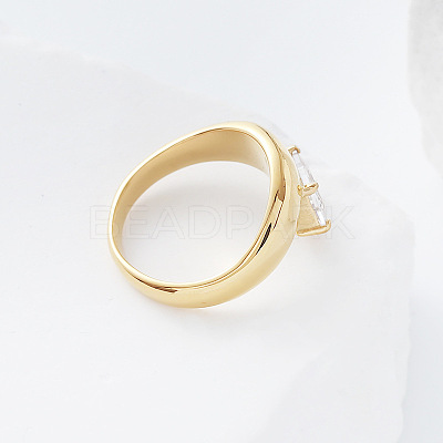 304 Stainless Steel Glass Finger Rings MD8256-2-1