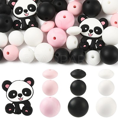 40Pcs 10 Styles Silicone Beads SIL-FS0001-27C-1