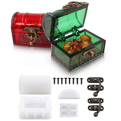 DIY Vintage Dice Jewelry Storage Box Silicone Mold Sets SIMO-PW0006-023-1