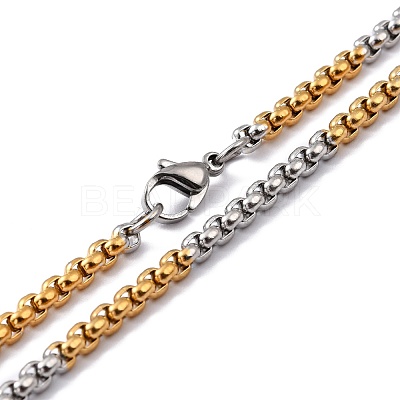 304 Stainless Steel Box Chain Necklaces NJEW-F227-09G-13-A-1