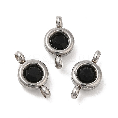 304 Stainless Steel Single Rhinestone Connector Charms STAS-E194-13P-03-1