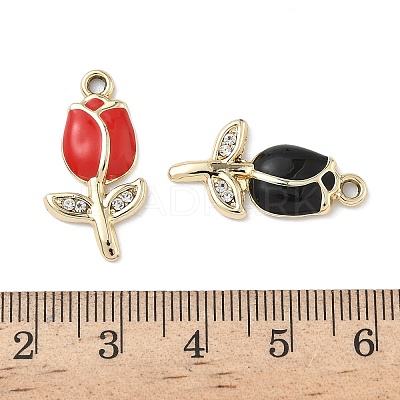 Alloy Enamel Rhinestone Pendants FIND-L024-19G-1