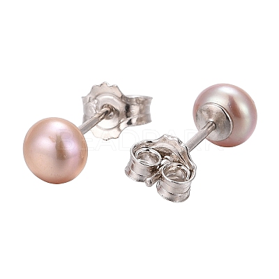 Valentine Presents for Her 925 Sterling Silver Ball Stud Earrings EJEW-D029-4.5mm-1-1
