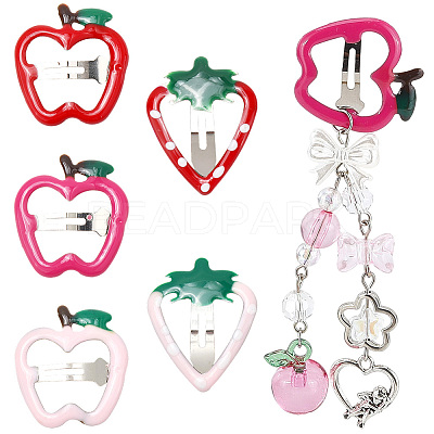 42Pcs 7 Styles Iron & Enamel Snap Hair Clips PHAR-SC0001-003-1