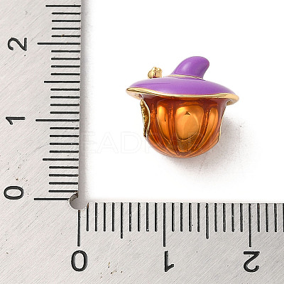 Halloween Brass Enamel European Beads X1-KK-A203-04B-G-1