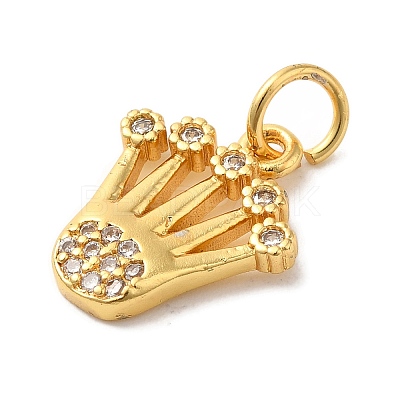 Brass Micro Pave Cubic Zirconia Pendants KK-C072-39G-1