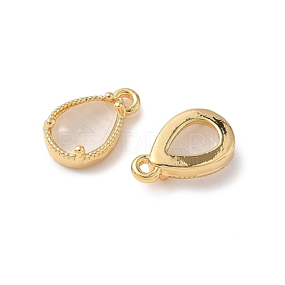Brass Crushed Ice Cut Cubic Zirconia Pendants KK-D024-26A-G-1