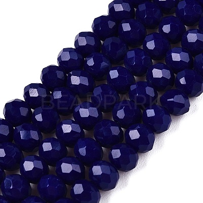 Opaque Solid Color Imitation Jade Glass Beads Strands EGLA-A044-P4mm-D07-1