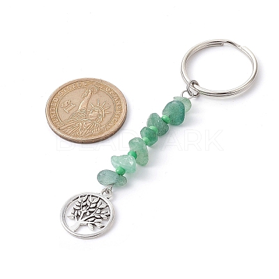 8Pcs Tree of Life Tibetan Style Alloy Pendant Keychains KEYC-JKC00688-1