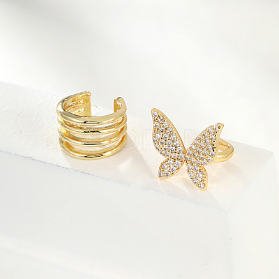 Real 18K Gold Plated Brass Cuff Earrings GM4836-2-1