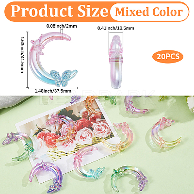 20Pcs Transparent UV Plating Acrylic Beads PACR-PA0001-28-1