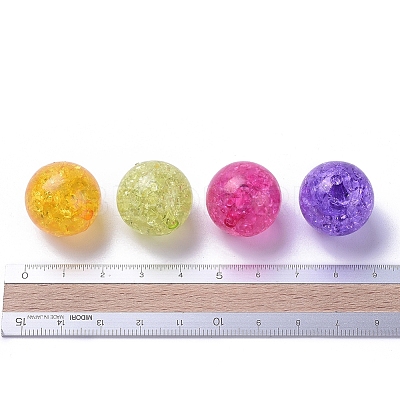Transparent Crackle Acrylic Beads CACR-R008-20mm-M-1