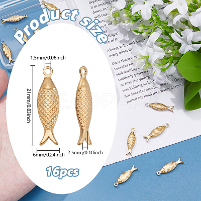 16Pcs 304 Stainless Steel Pendant STAS-ME0002-76-1