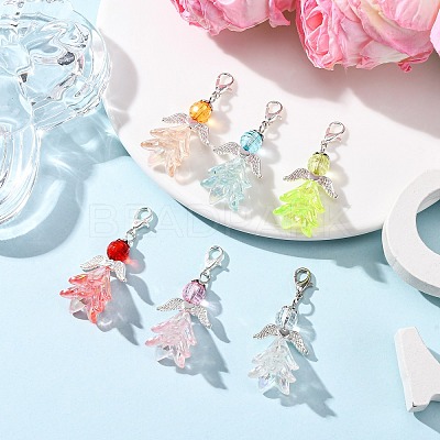 Acrylic Angel Pendant Decorations HJEW-JM04075-1