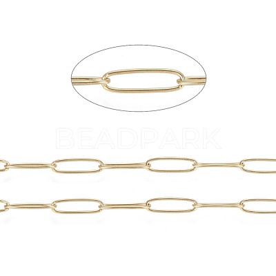 3.28 Feet Ion Plating(IP) 304 Stainless Steel Paperclip Chains X-CHS-F010-01C-G-1