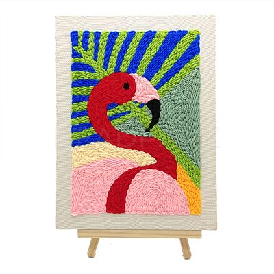 Flamingo Punch Embroidery Supplies Kit DIY-H155-13-1