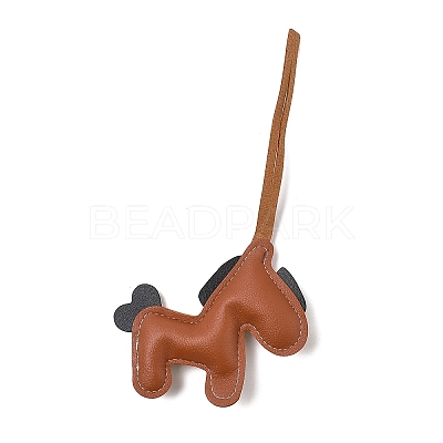 Horse PU Leather Pendant Decorations HJEW-A012-01A-1
