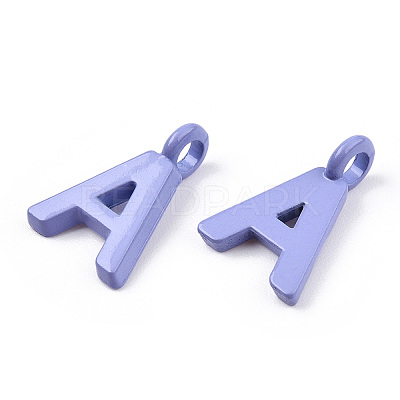 Rack Plating Spray Painted Alloy 1-Loop Link Pendants PALLOY-N176-01A-1