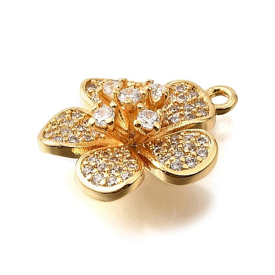 Brass Micro Pave Clear Cubic Zirconia Pendants X1-KK-U065-02A-G-1