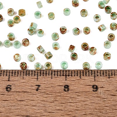 Opaque Picasso Cylinder Glass Beads SEED-Q039-06A-21-1