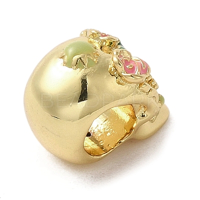 Brass Rhinestone European Beads KK-A203-03G-1