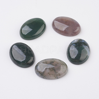 Natural Indian Agate Flat Back Cabochons G-G741-30x40mm-03-1