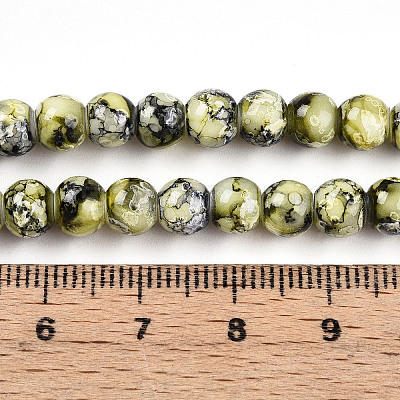 Baking Paint Glass Beads Strands DGLA-N003-6mm-A04-1