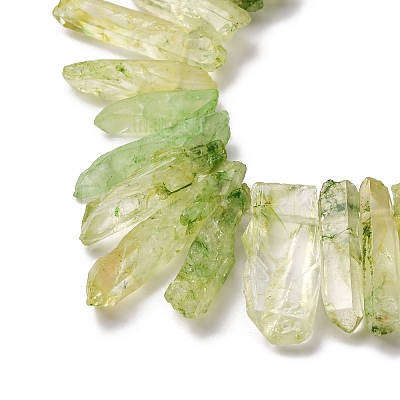 Natural Crackle Quartz Crystal Dyed Beads Strands G-I345-05G-1