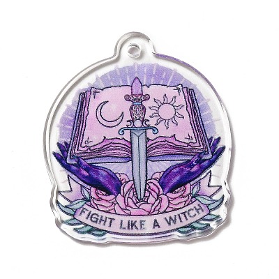 Halloween Printed Acrylic Pendants MACR-G059-04H-1