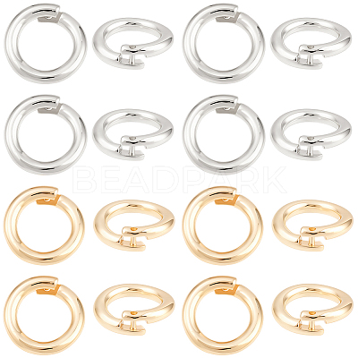 20Pcs 2 Colors Brass Locking Jump Rings KK-BBC0023-07C-1