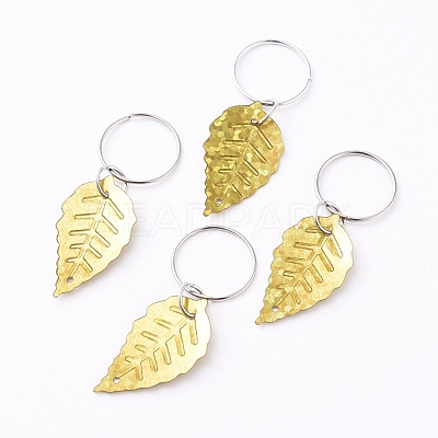 Plastic Paillette/Sequin Hair Braid Rings Pendants KEYC-TAC0001-03C-1