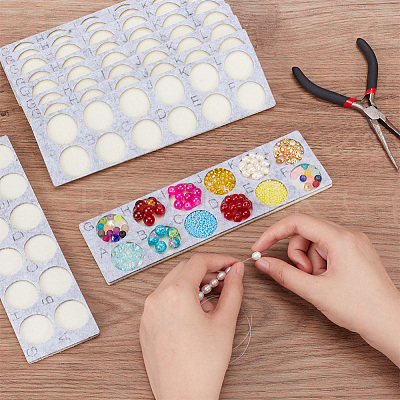12-Hole Felt Bead Design Boards TOOL-WH0127-38B-1
