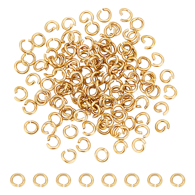 120Pcs 304 Stainless Steel Open Jump Rings STAS-UN0060-83A-1