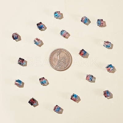 Two Tone Transparent Spray Painted Acrylic Bead X-ACRP-T005-26C-1