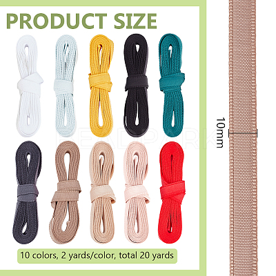 20 Yards 10 Colors Nylon Ribbon OCOR-BC0007-55-1