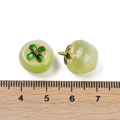 Transparent Glass Apple Pendants DGLA-E004-16A-1